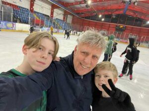 John & Grandkids Ice Skating